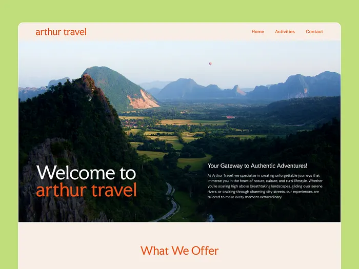 Site Web Arthur Travel